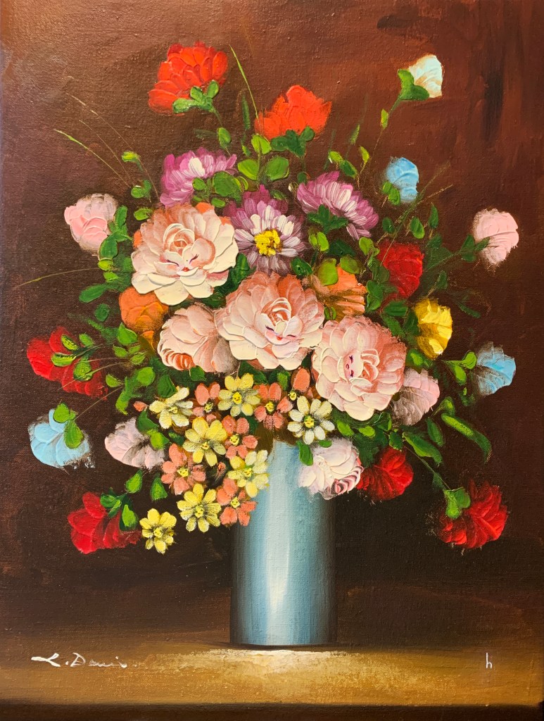 upcycled vintage art floral heather castles