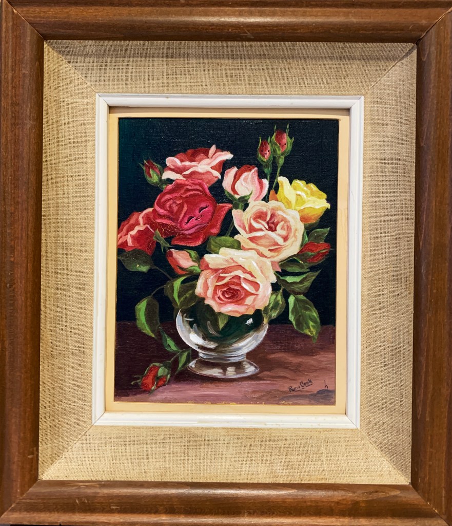 upcycled vintage art floral heather castles