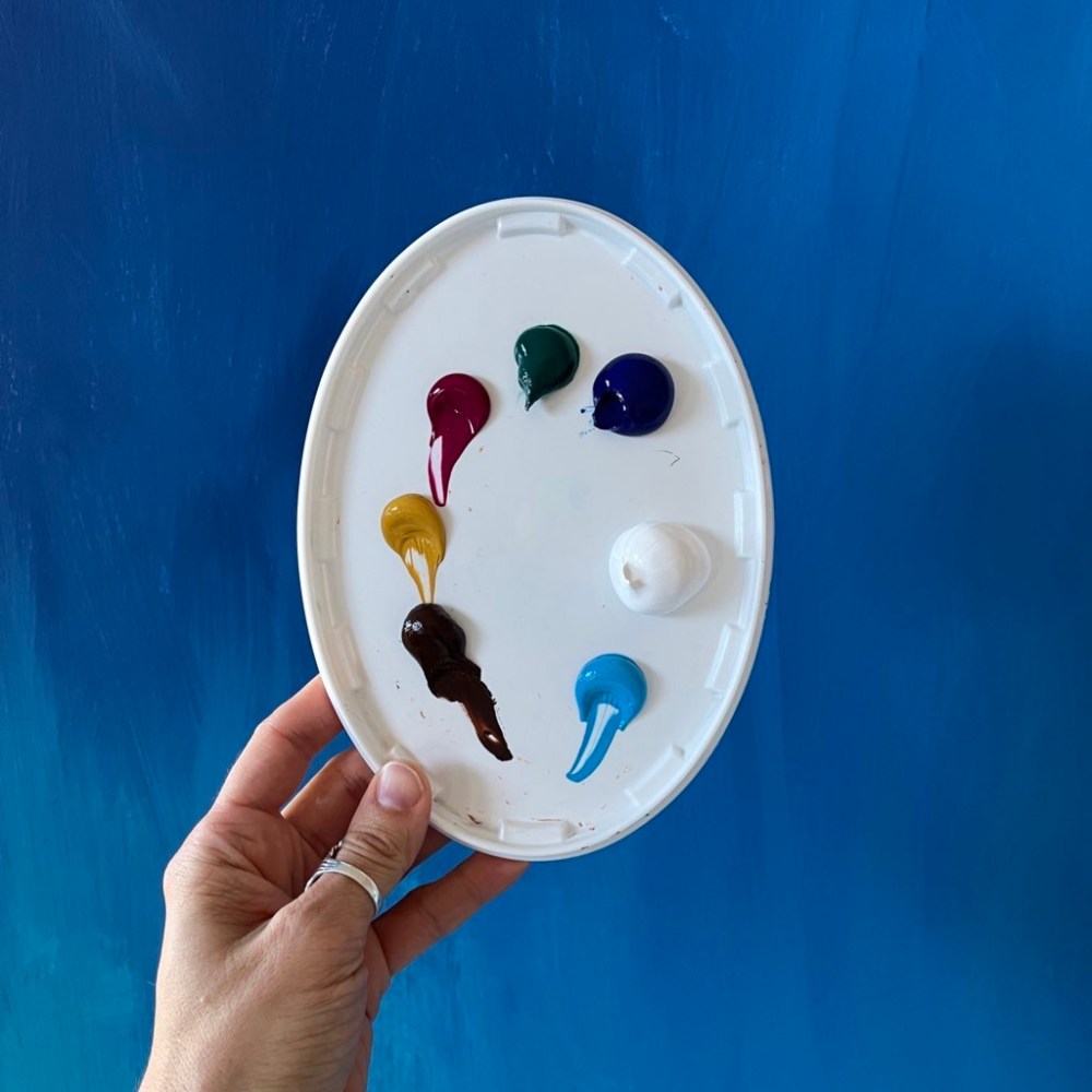 acrylic painting heather castles dahlias Canadian artist