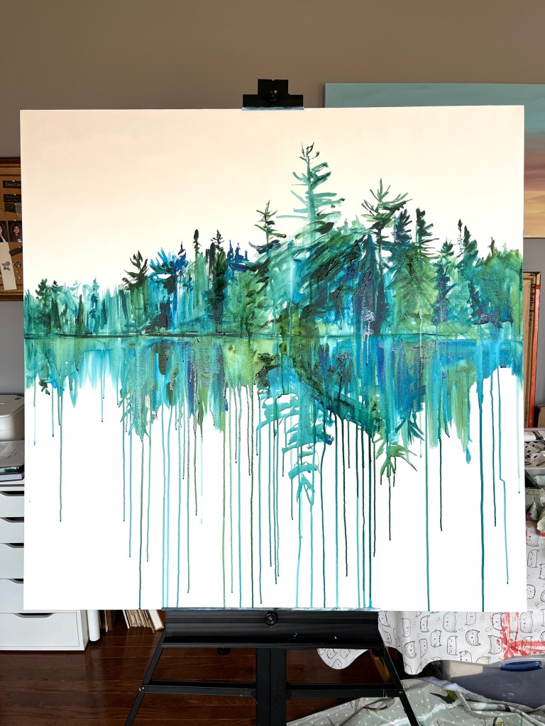 heather castles Algonquin Park acrylic painting McCraney lake