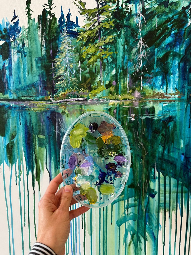 heather castles Algonquin Park acrylic painting McCraney lake