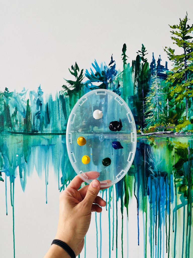 heather castles Algonquin Park acrylic painting McCraney lake