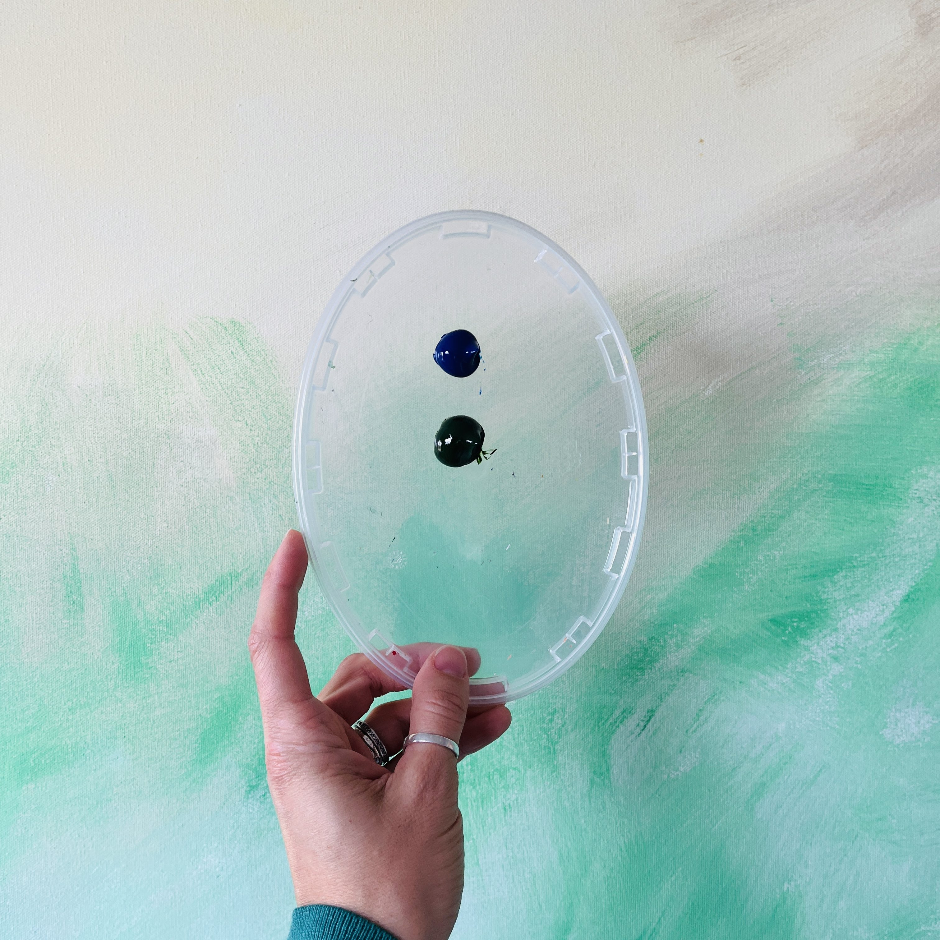 Acrylic Painting by Heather Castles of a field of dahlias at Andrews Scenic Acres, Milton, Ontario