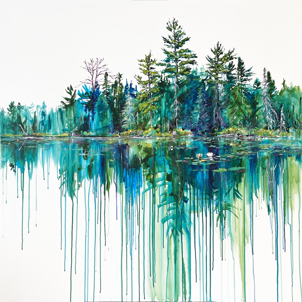 heather castles original acrylic painting inspired by Algonquin Park, canada