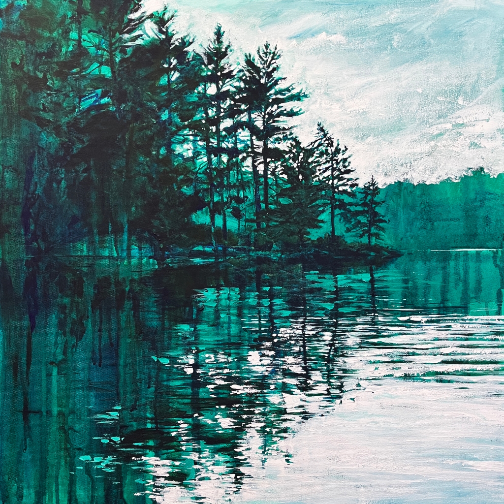 heather castles original acrylic painting inspired by Algonquin Park, canada
