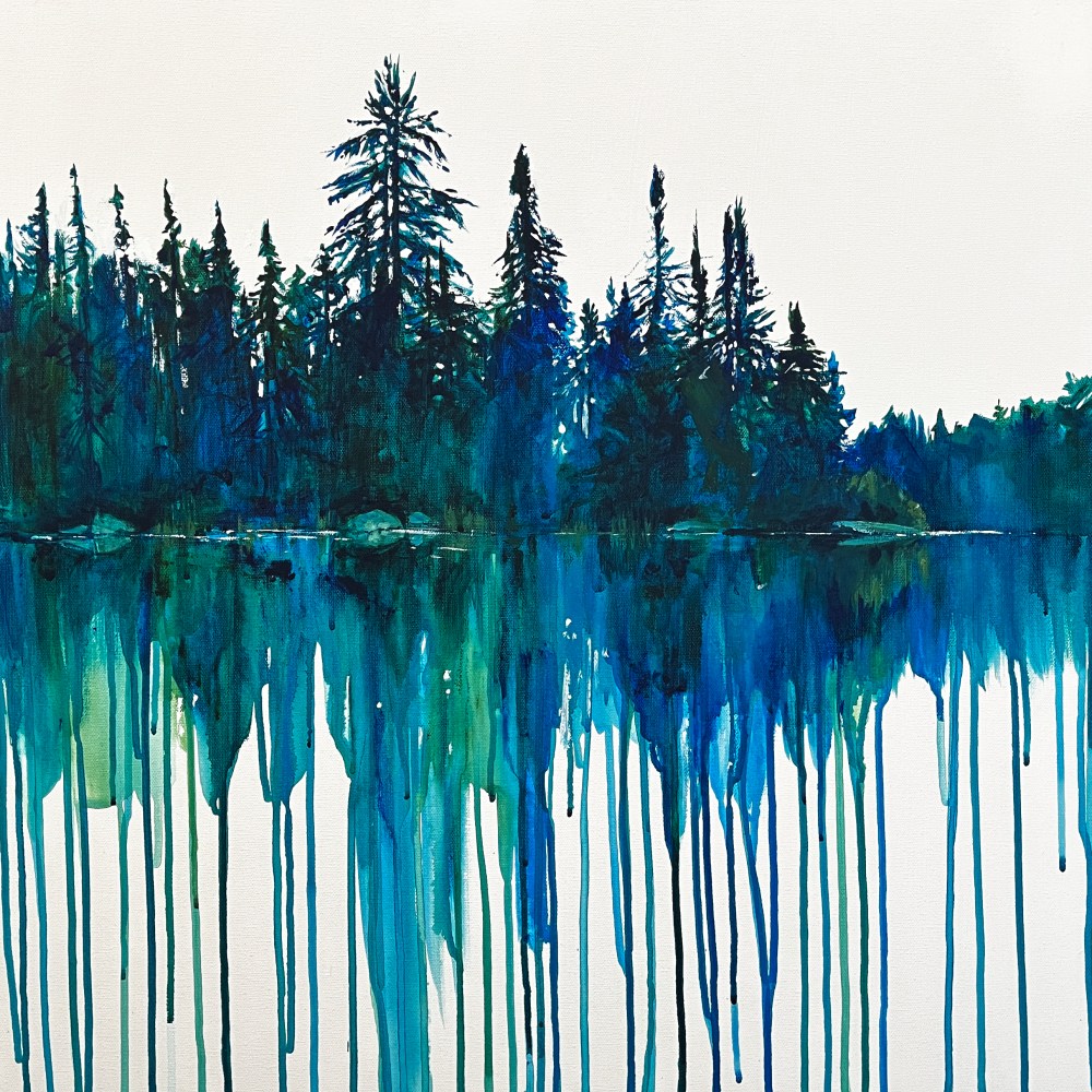 heather castles original acrylic painting inspired by Algonquin Park, canada