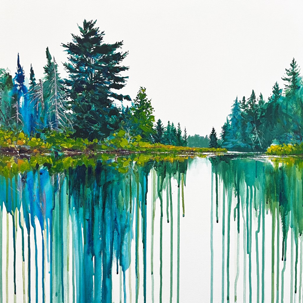 heather castles original acrylic painting inspired by Algonquin Park, canada