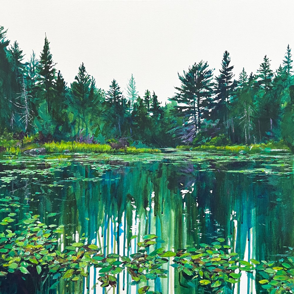 heather castles original acrylic painting inspired by Algonquin Park, canada