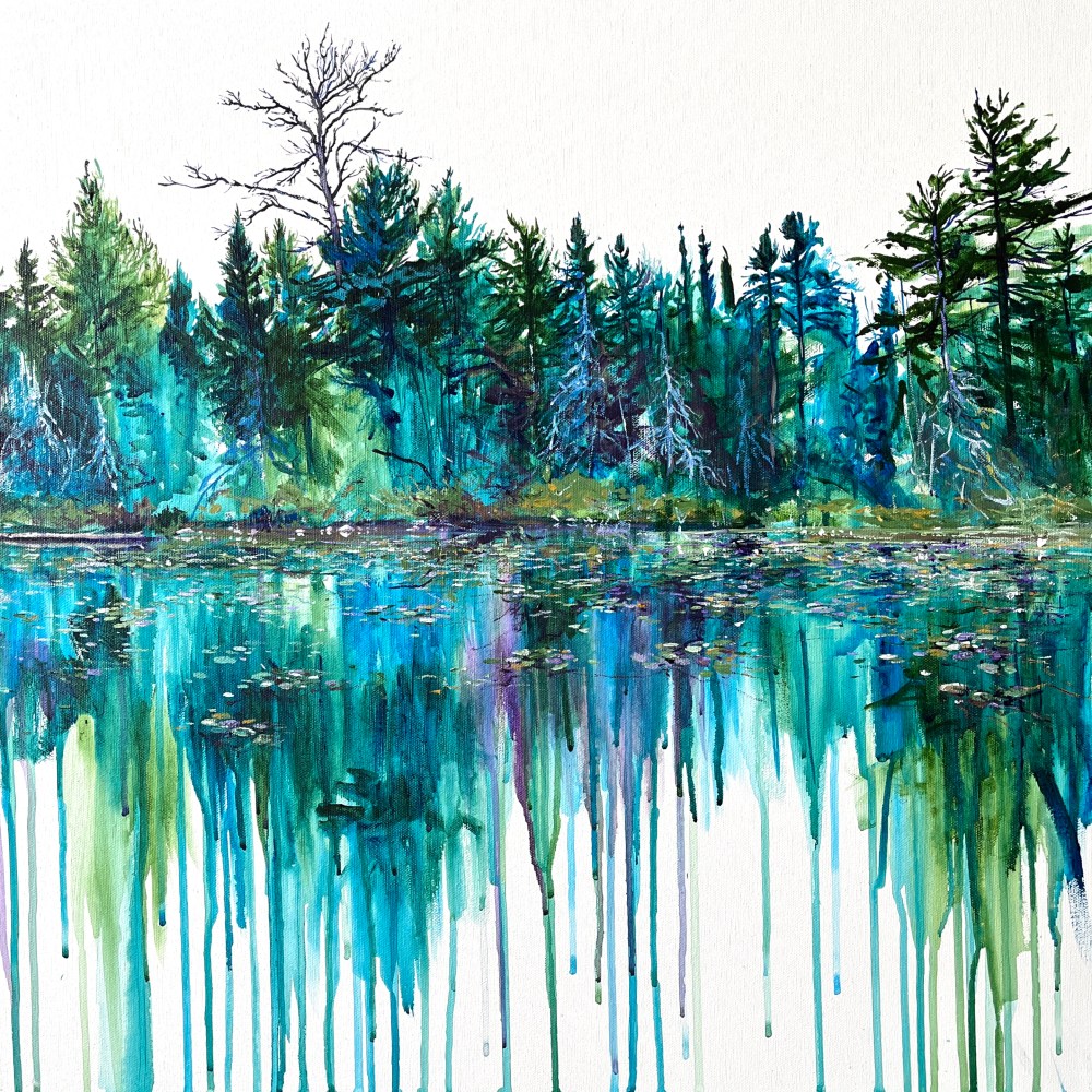 heather castles original acrylic painting inspired by Algonquin Park, canada