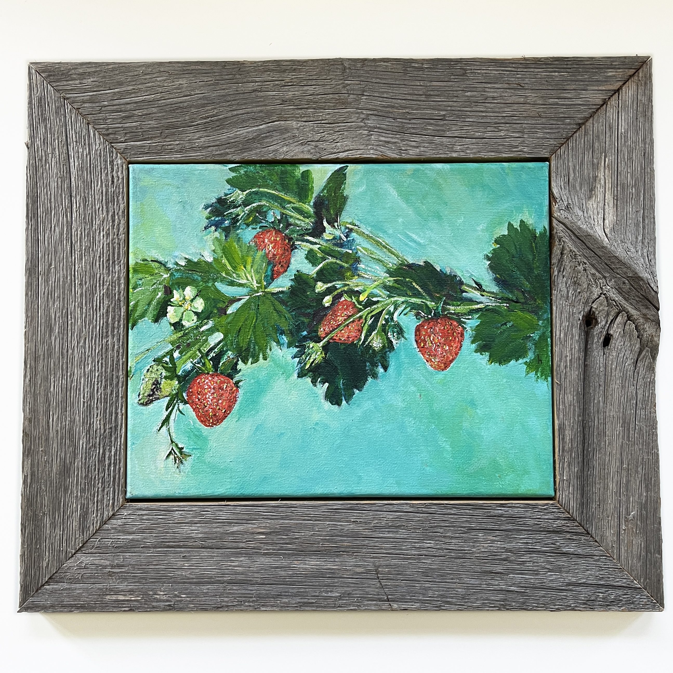 Acrylic painting study of landscape and produce at Andrews Scenic Acres in Milton, Ontario, Canada