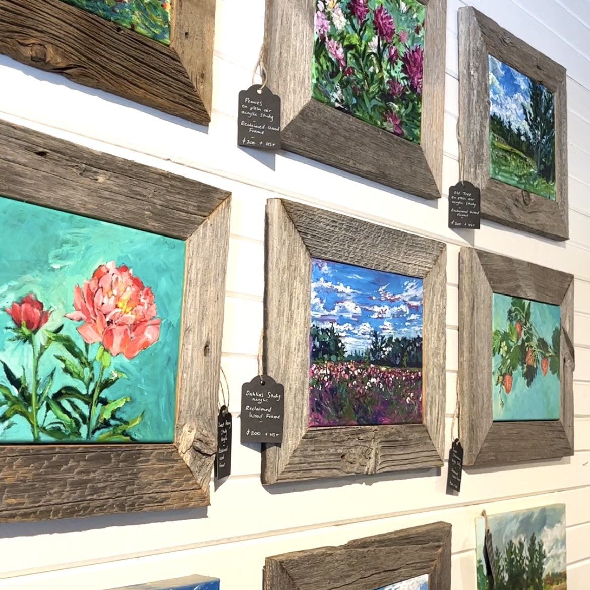 Acrylic painting study of landscape and produce at Andrews Scenic Acres in Milton, Ontario, Canada